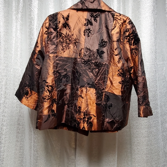 Susan Graver Style ~ Iridescent Bronze & Brown Evening Jacket - Picture 10 of 10